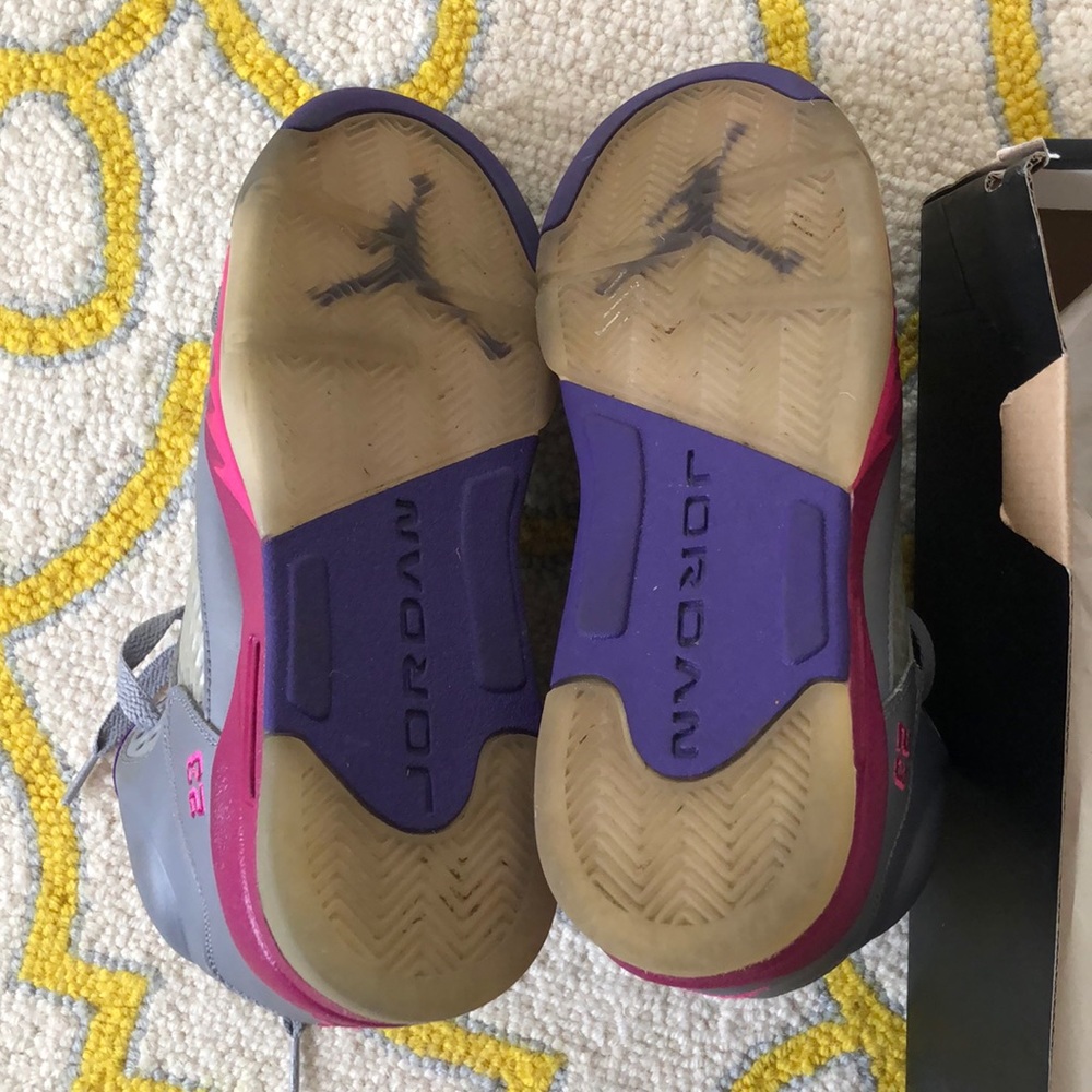 💜Girl’s Air Jordan 5 Retro💜 Sz 7Y - Picture 7 of 8